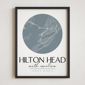 Hilton Head Island Print, Hilton Head Map, South Carolina Home Decor, Minimalist Print, Hilton Head Wall Art, Hilton Head SC Poster