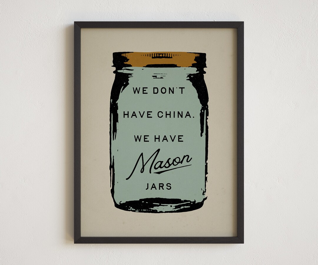 Mason Jar Wall Art Southern Home Decor Mason Jar Print Etsy