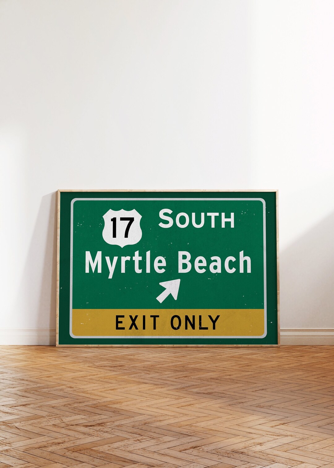 Myrtle Beach Print, Myrtle Beach Wall Art, Beach Decor, Vintage Wall Decor, Beach Home, Retro