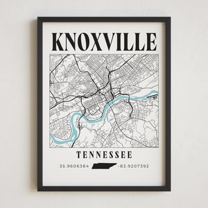 Knoxville Print, Knoxville Tennessee, Knoxville Map, Knoxville Decor, Knoxville Map Print, City Map Print, Map Art, Tennessee Map