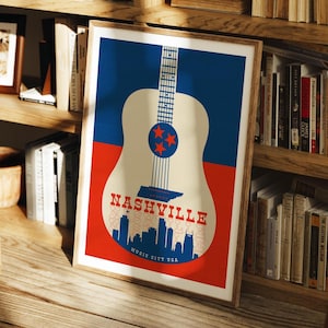Nashville Print, Music City USA Print, Nashville Poster, Nashville Wall Decor, Nashville Tennessee Wall Art, Music City Poster, Nashville TN