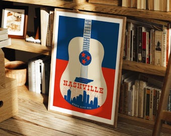 Nashville Print, Music City USA Print, Nashville Poster, Nashville Wall Decor, Nashville Tennessee Wall Art, Music City Poster, Nashville TN