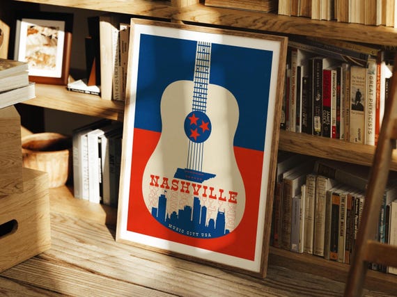 Nashville Print, Music City USA Print, Nashville Poster, Nashville Wall Decor, Nashville Tennessee Wall Art, Music City Poster, Nashville TN