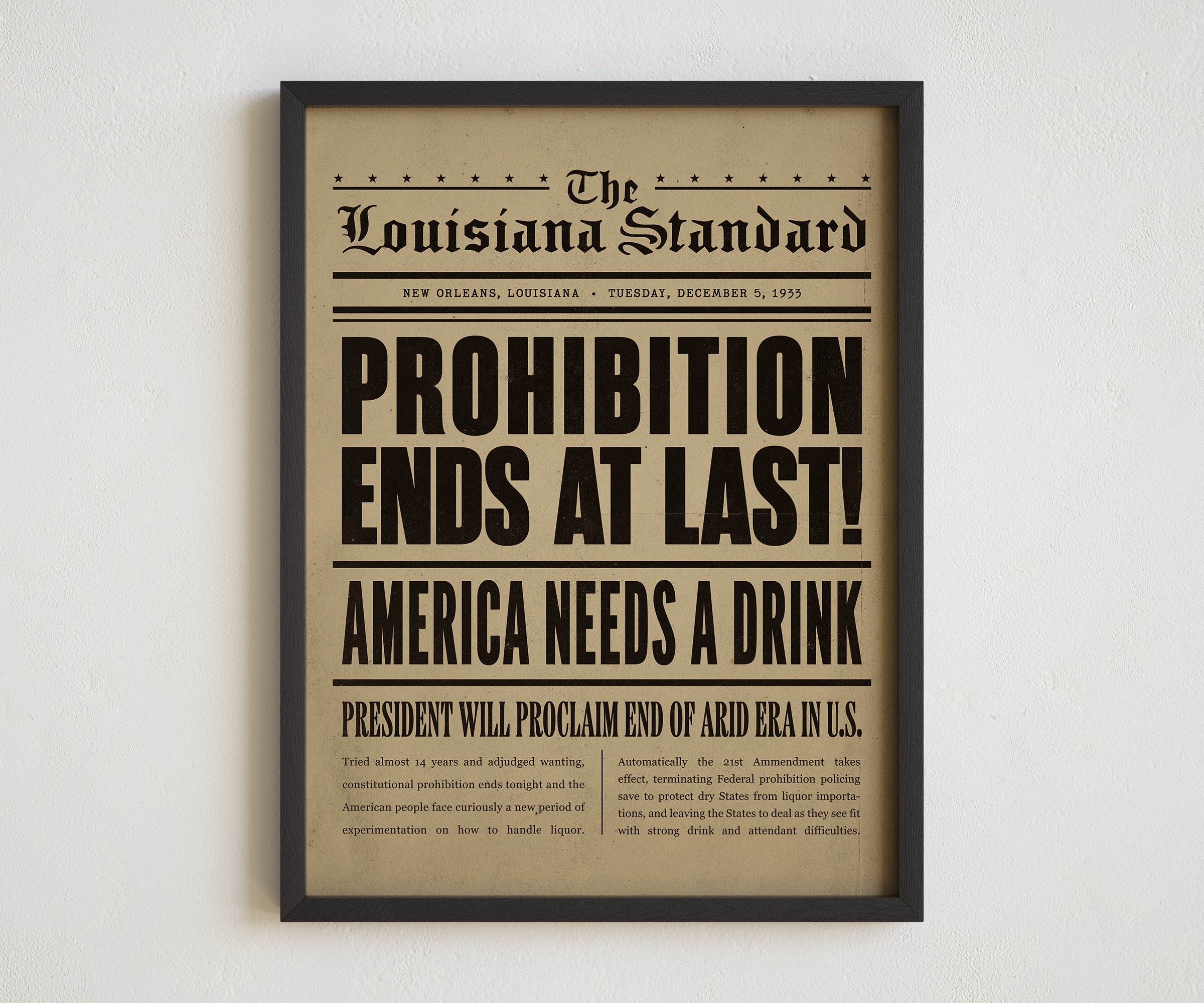 End of Prohibition Poster Black And White Vintage Photo Poster Canvas  Painting Posters And Prints Wall Art Pictures for Living Room Bedroom Decor
