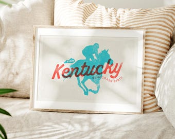 Kentucky Horse Racing Print: Vintage Bluegrass State Wall Art