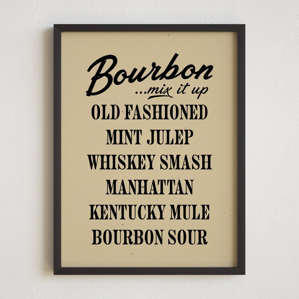 Bourbon Print, Bourbon Art, Speakeasy Decor, Kentucky Print, Bourbon Poster, Kentucky Bourbon Art, Bourbon Decor, Whiskey Print, Whiskey Art