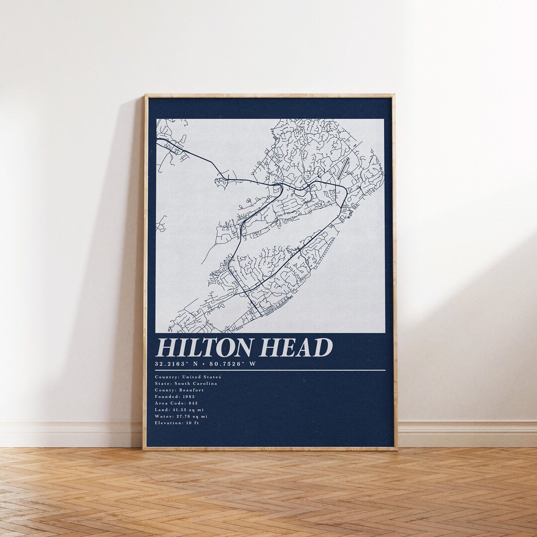 Hilton Head Print, Hilton Head Island Decor, Vintage Style Print