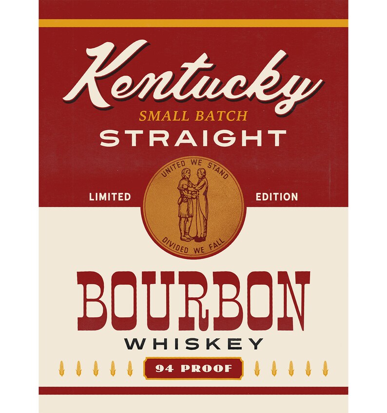Bourbon Print Kentucky Bourbon Bar Art Whiskey Print | Etsy New Zealand