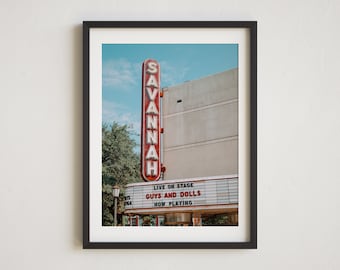 Savannah Georgia Photography, Savannah Theater, Savannah Georgia, Savannah Print, Savannah Photo, Georgia Decor, Savannah Decor