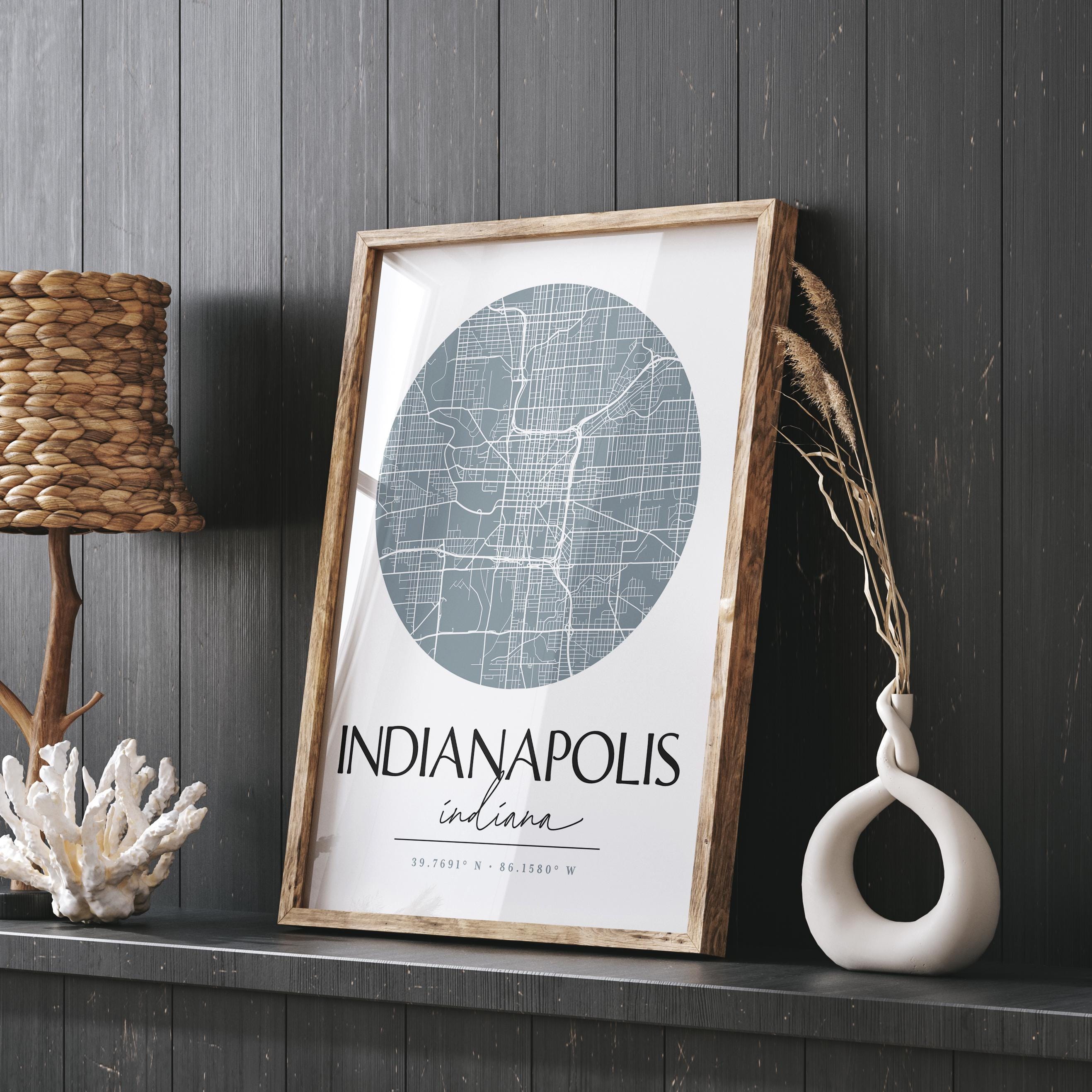 Indianapolis Print, Indianapolis Map Art, Modern Indy City Grid Wall ...
