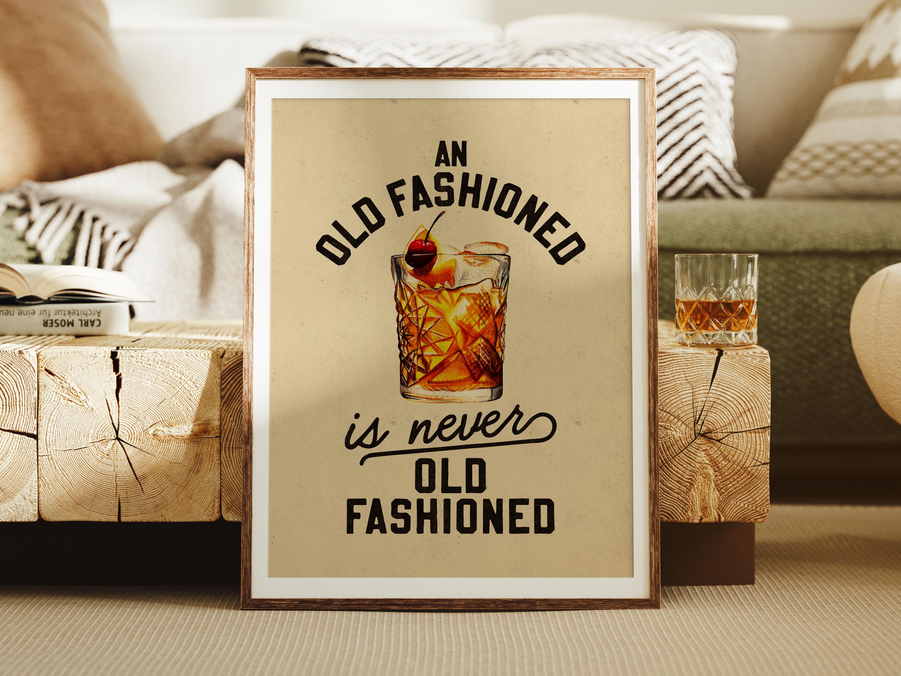 Old Fashioned Cocktail Print, Old Fashioned Poster, Kentucky 
