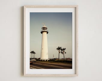 Biloxi Mississippi Photo, Biloxi Lighthouse Photography, Mississippi Wall Art, Lighthouse Print, Gulf of Mexico Decor, Biloxi Home