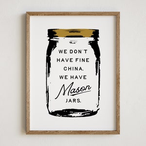 Mason Jar Print, Southern Home Decor, Mason Jar Wall Art, Kitchen Decor, Farmhouse Home Decor, Vintage Style Wall Art