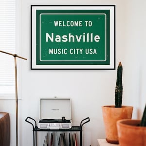 Nashville Print, Nashville Poster, Welcome to Nashville, Tennessee Wall Art, Nashville Home Decor, Nashville Gift, Music City USA zdjęcie 3