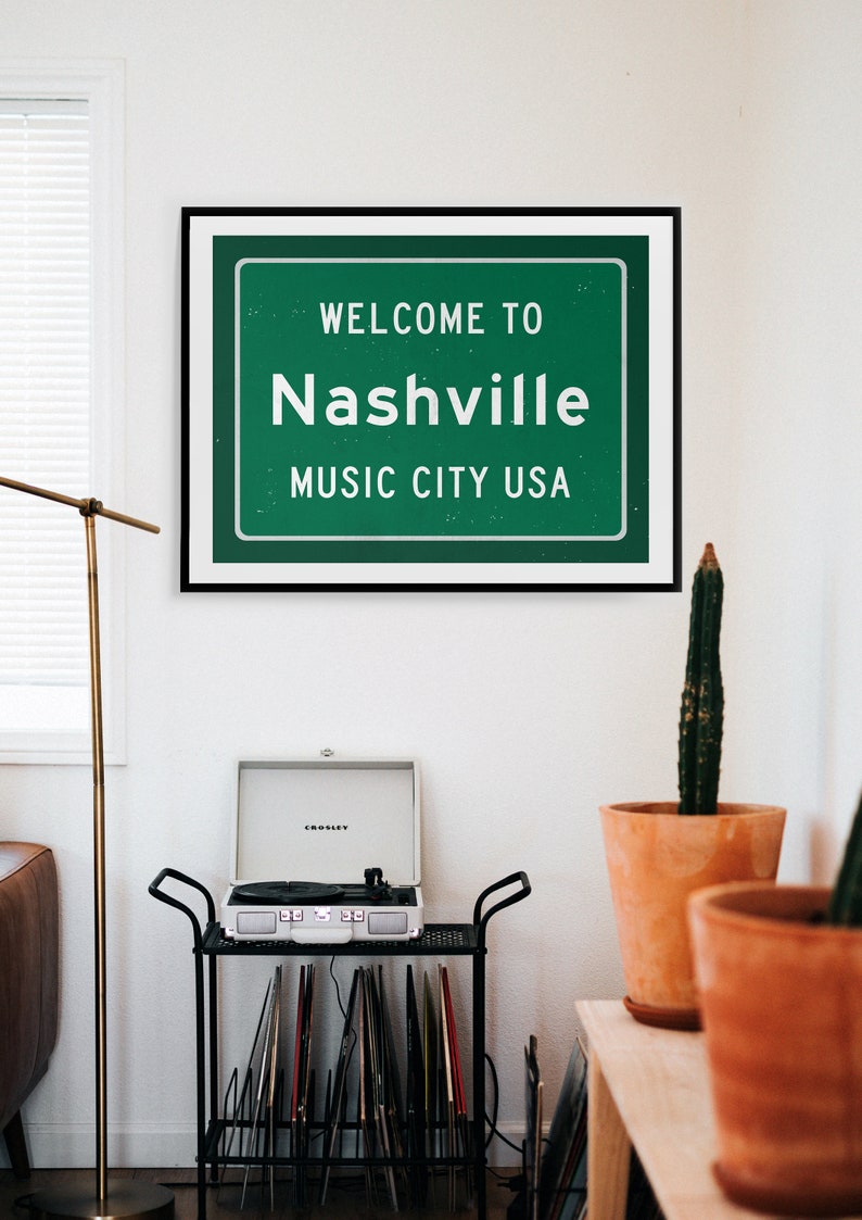 Nashville Print, Nashville Poster, Welcome to Nashville, Tennessee Wall Art, Nashville Home Decor, Nashville Gift, Music City USA zdjęcie 3