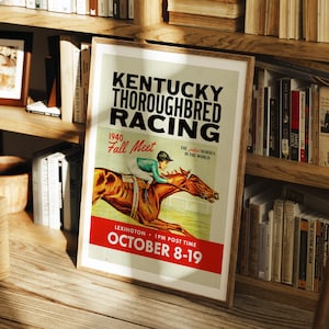 Horse Racing Decor, Kentucky Print, Horse Racing Print, Thoroughbred Horse Racing, Kentucky Horse Racing, Kentucky Wall Art, Horse Poster