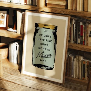 Mason Jar Wall Art, Southern Home Decor, Mason Jar Print, Kitchen Decor, Farmhouse Home Decor, Vintage Style Wall Art