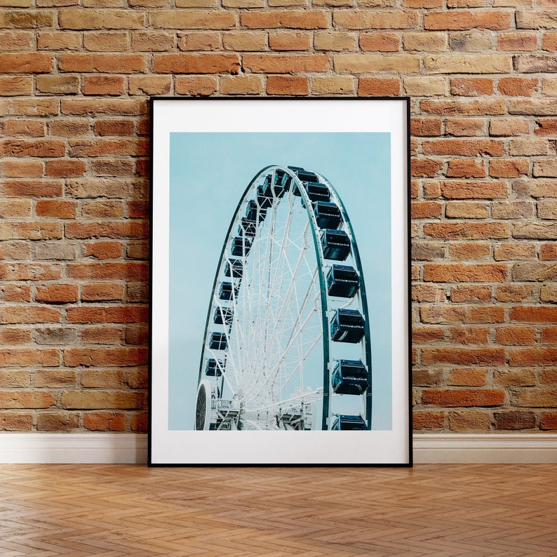 Chicago Ferris Wheel Photo, Navy Pier, Lake Michigan, Chicago Photography, Downtown Chicago Print, Chicago Illinois, Chicago Wall Art image 3