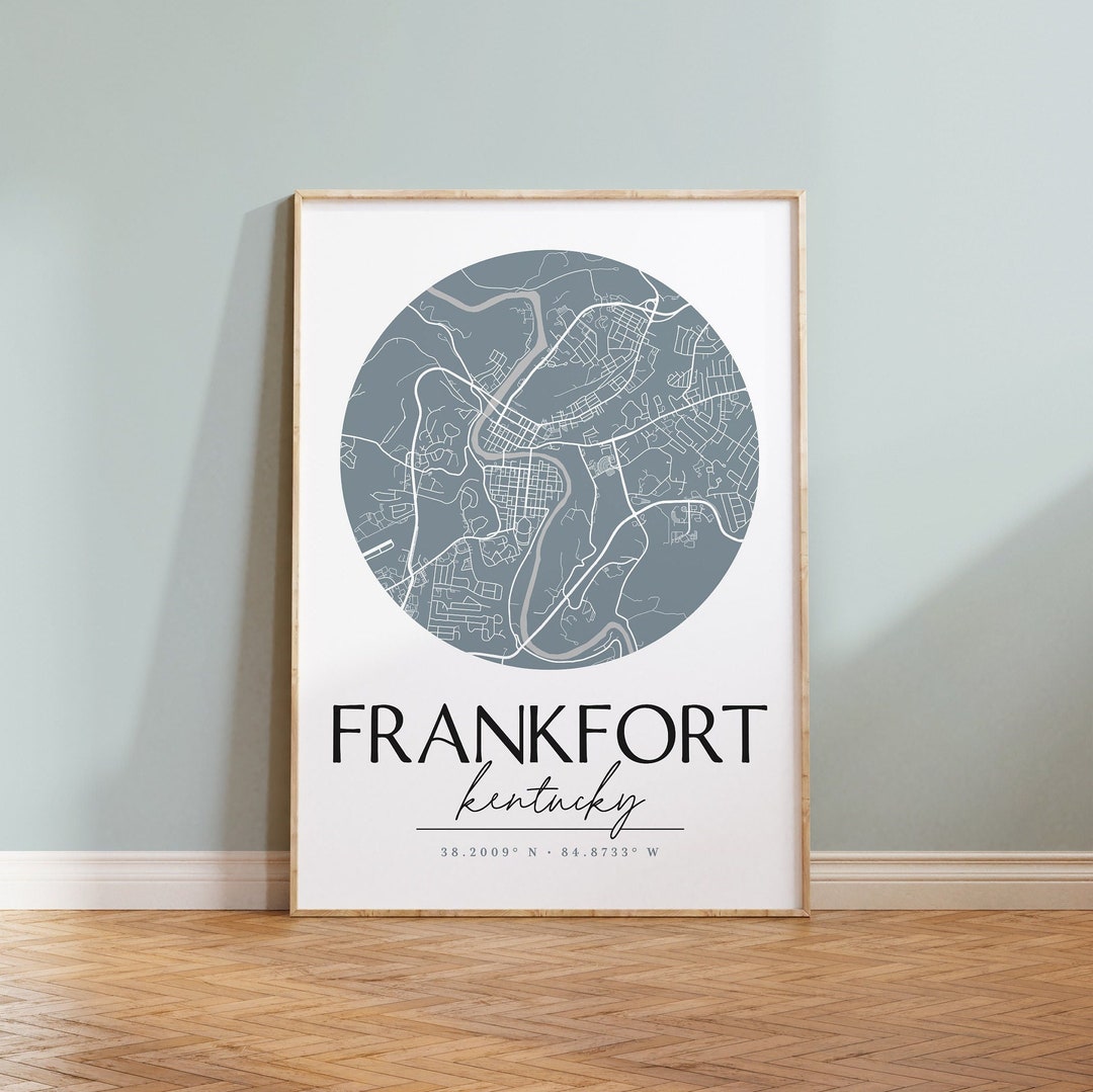 Frankfort Kentucky Print Frankfort Map Frankfort Poster Etsy