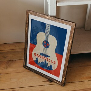 Nashville Print, Music City USA Print, Nashville Poster, Nashville Wall Decor, Nashville Tennessee Wall Art, Music City Poster, Nashville TN afbeelding 5