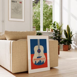 Nashville Print, Music City USA Print, Nashville Poster, Nashville Wall Decor, Nashville Tennessee Wall Art, Music City Poster, Nashville TN afbeelding 3