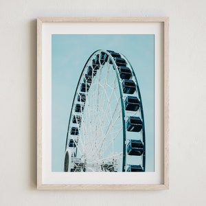 Chicago Ferris Wheel Photo, Navy Pier, Lake Michigan, Chicago Photography, Downtown Chicago Print, Chicago Illinois, Chicago Wall Art image 1