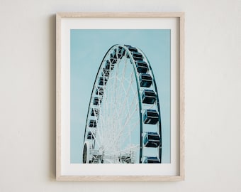 Chicago Ferris Wheel Photo, Navy Pier, Lake Michigan, Chicago Photography, Downtown Chicago Print, Chicago Illinois, Chicago Wall Art