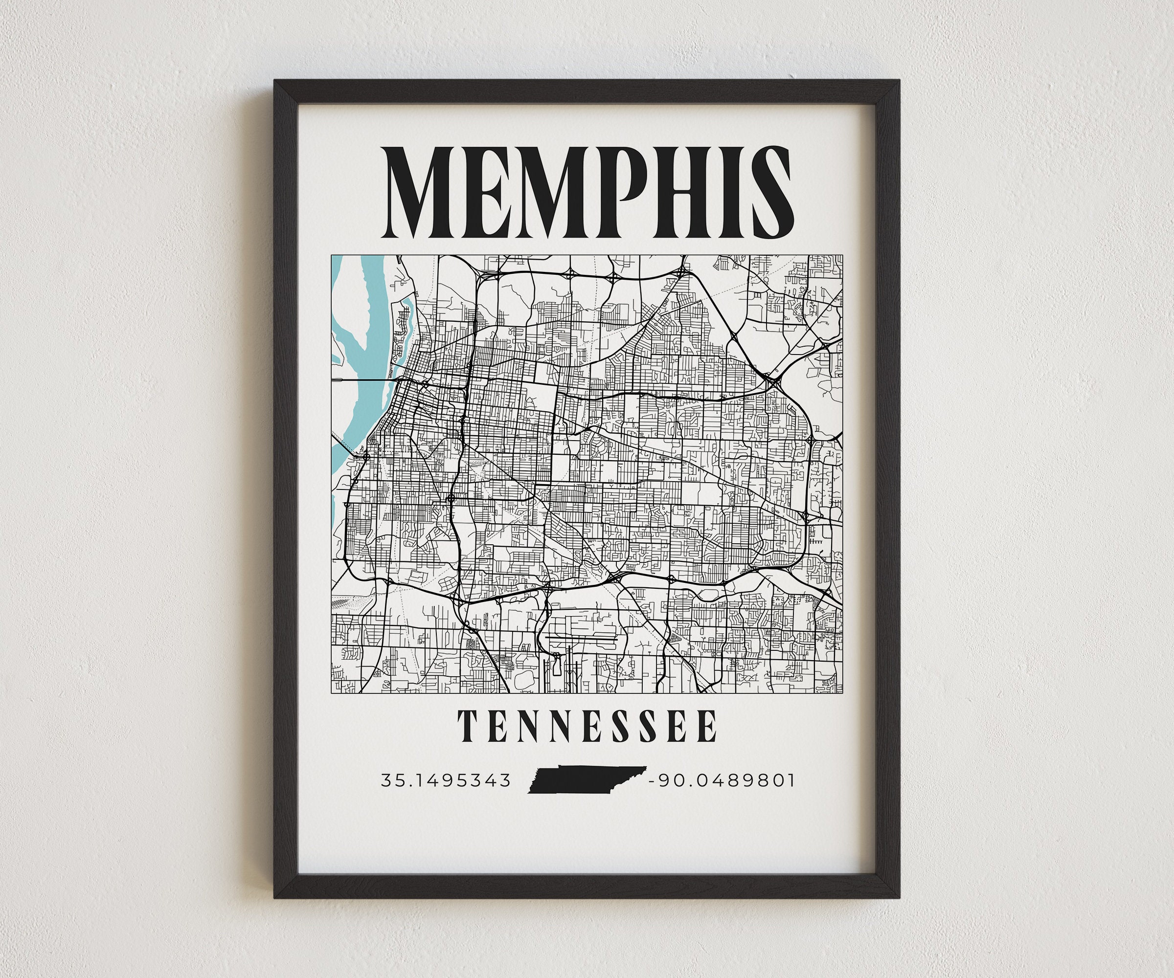 Memphis Tennessee Simple Map