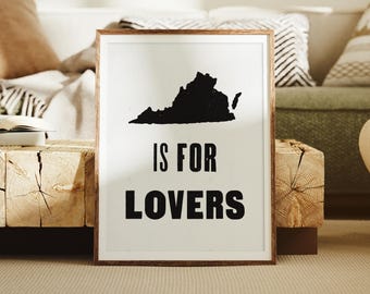 Virginia Print, Virginia Lovers Wall Art Print, Virginia Home Decor, Virginia Poster