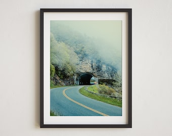 Blue Ridge Mountains Photography, North Carolina Scenic Byway, Mountains Photography Print, Asheville, North Carolina Photo, Craggy Tunnel