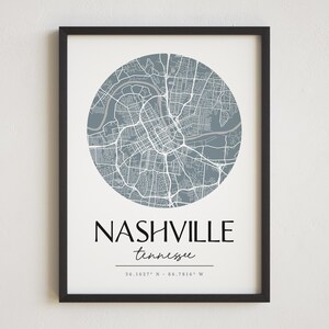 Nashville Tennessee City Print | Map of Nashville | Minimalist Map Art