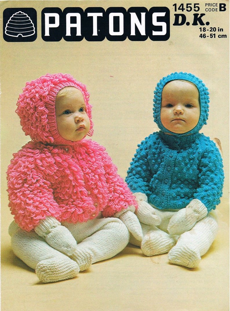 Vintage Knitting Pattern PDF 1970s Patons Baby Bobble or Etsy