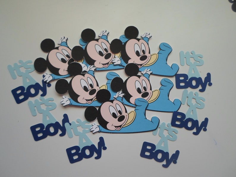 Baby announcement Boy Baby shower Baby Mickey Mouse centerpieces Baby shower It/'s a boy announcement