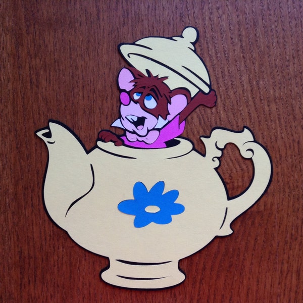 Doormouse, Alice in Wonderland  Doormouse, Tea Mouse, Teapot Mouse, Teapot Mouse Die Cut