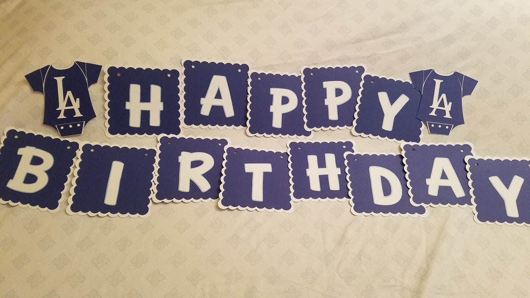 Happy Birthday Banner, Dodgers Birthday Banner, Dodgers Banner, Wall ...
