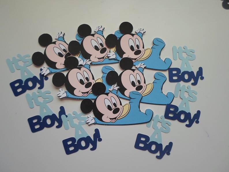 Baby announcement Boy Baby shower Baby Mickey Mouse centerpieces Baby shower It/'s a boy announcement