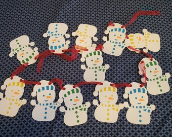 Snow Man Banner, Winter Banner, Snow Man cupcake toppers