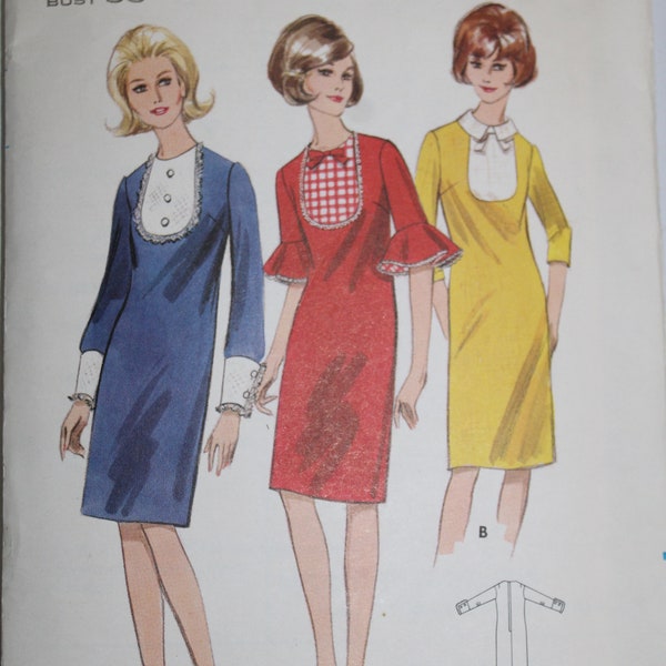 Butterick Printed Pattern ~ Butterick 3990 ~ Size 13 Bust 33 ~ 1966 Junior Misses' One-Piece Dress