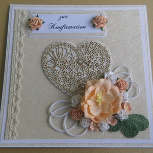 Konfirmation, Kommunion, Glückwunschkarte, Gußkarte