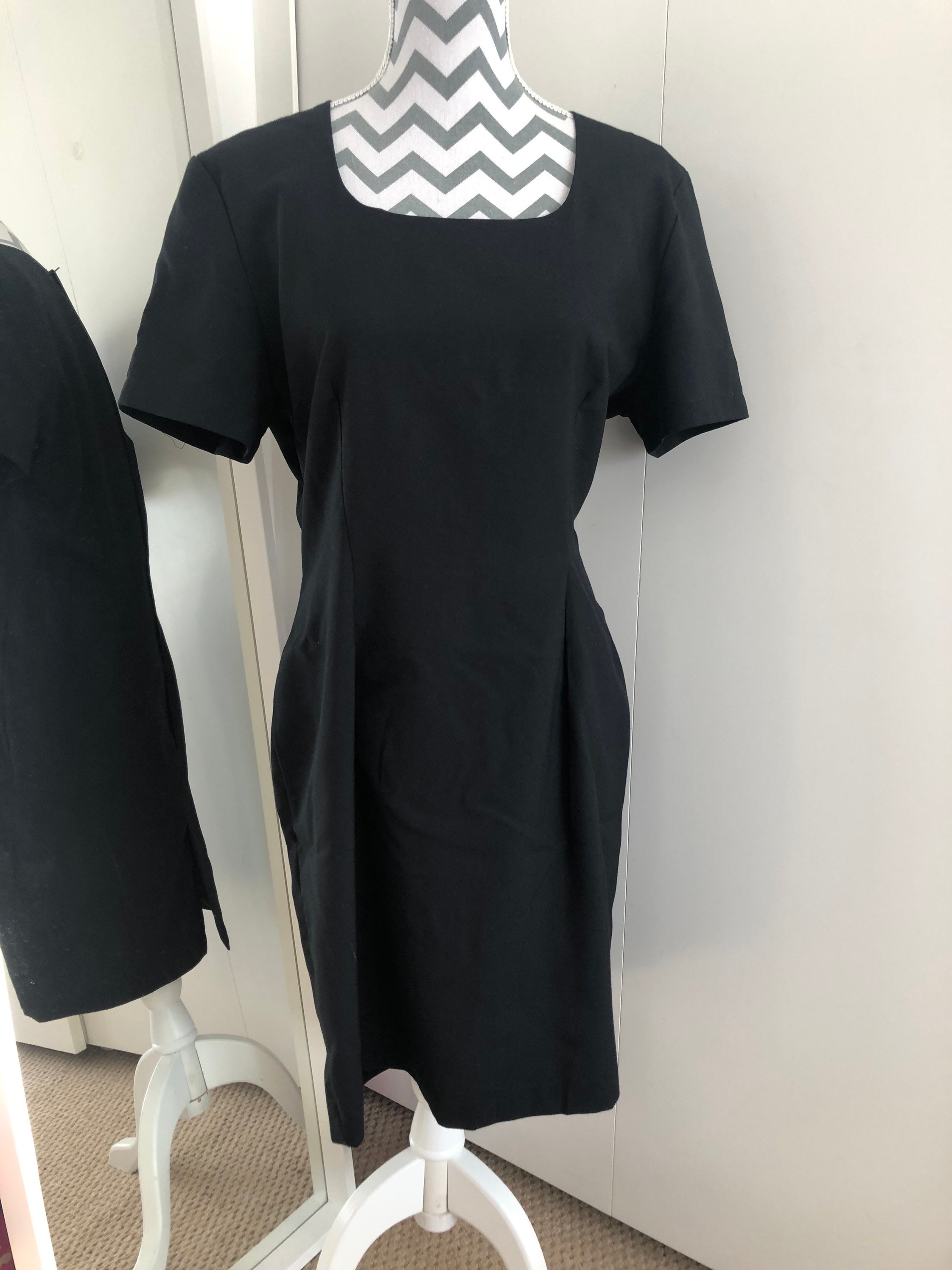 80s Classic Black Shift Dress | Etsy 