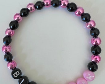 ★SENTIMENTS★ NO.238 [BLACK PINK] BRACELET Blackpink Glass Bead Stretch Bracelet - Etsy