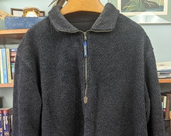 Vintage 1980s Oversized PENDLETON Black Fleece LARGE
