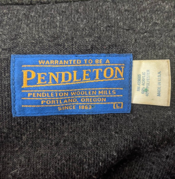 Vintage 1980s Oversized PENDLETON Black Fleece LA… - image 6