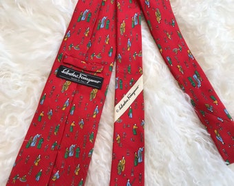 Vintage Salvatore Ferragamo Designer Silk Tie