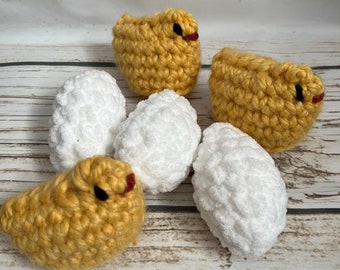 Crochet chicks and eggs stuffed toy animal | Baby shower gift | Amigurumi | Made to order