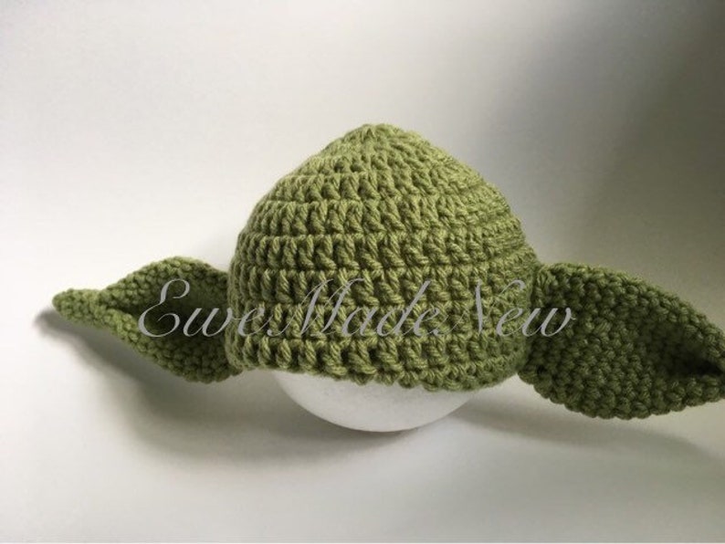 Crochet baby yoda inspired photo prop