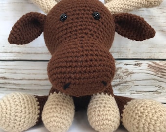 Crochet moose stuffed toy animal | Made to order | Amigurumi