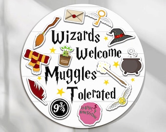 Muggle Magic Sign Wizards Welcome Muggles Tolerated Wood Sign - Etsy