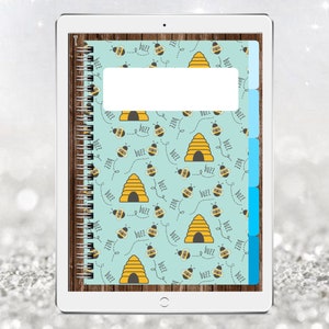Cuaderno digital 5 Asunto, Abejas, Miel, Enlaces en los que se puede hacer clic, GoodNotes, Digital, Descarga instantánea