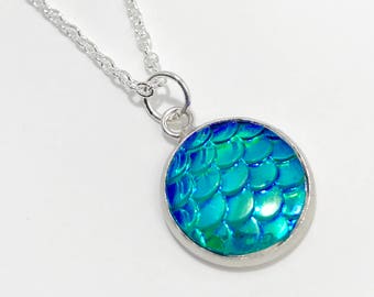 Mermaid Necklace/Scales Necklaces/Mermaid Scales Necklace/Fish Scales Necklace/Turquoise Scales Necklace